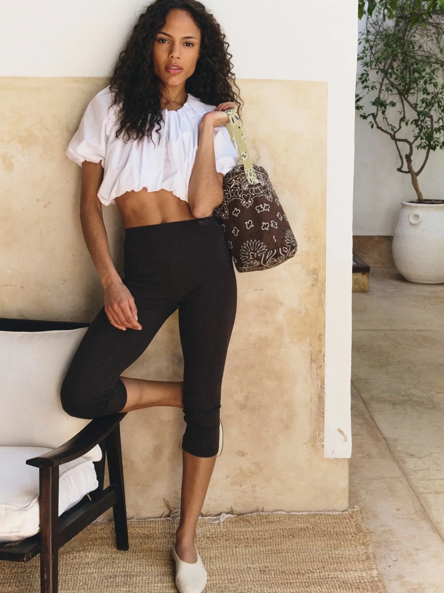 Seau Bag, Brown & Beige