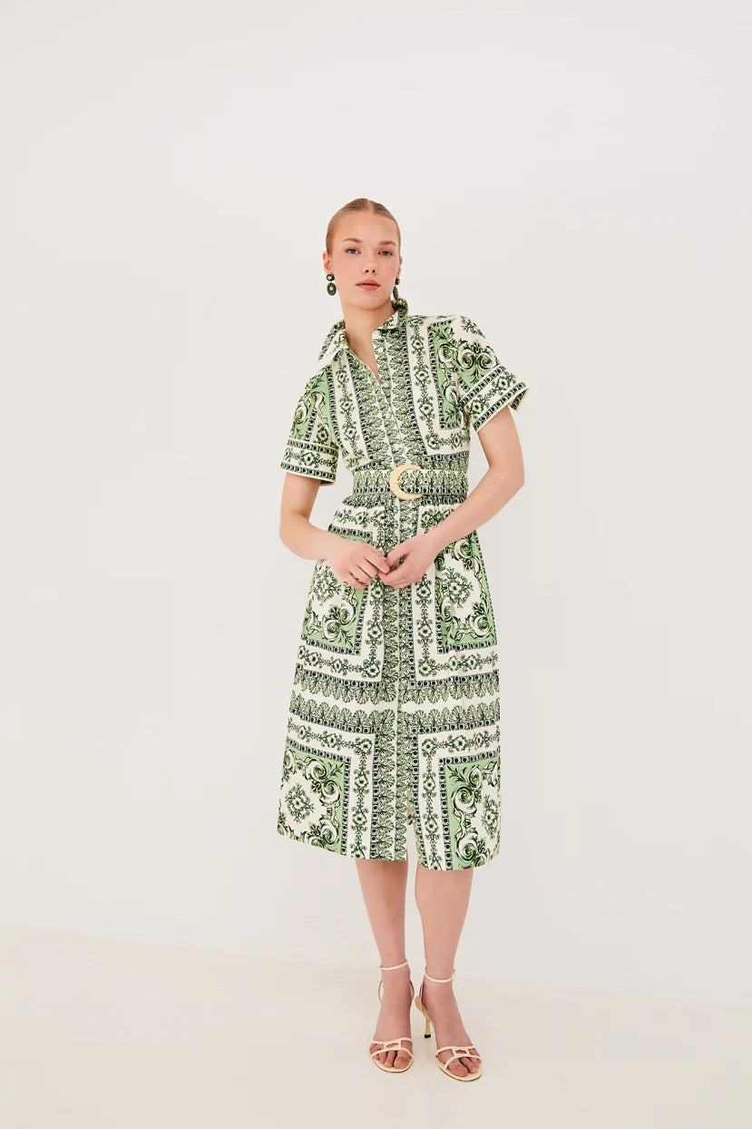 Malena Dress, Hudson Scarf Mint