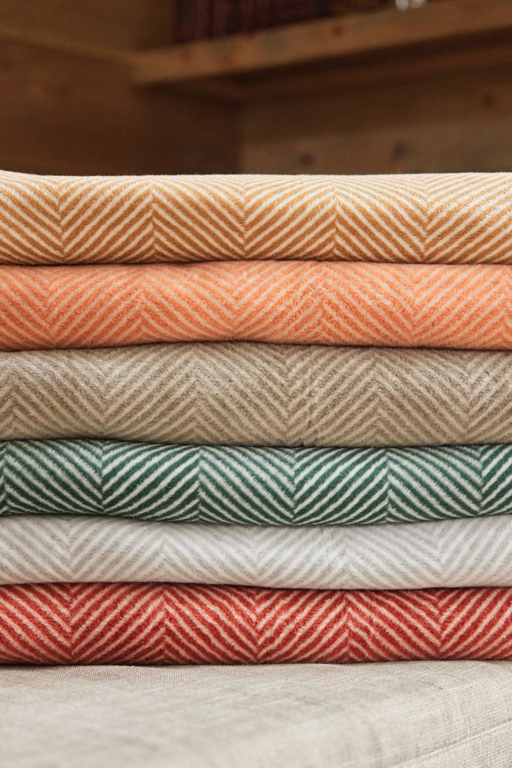 Herringbone Desert Red Blanket
