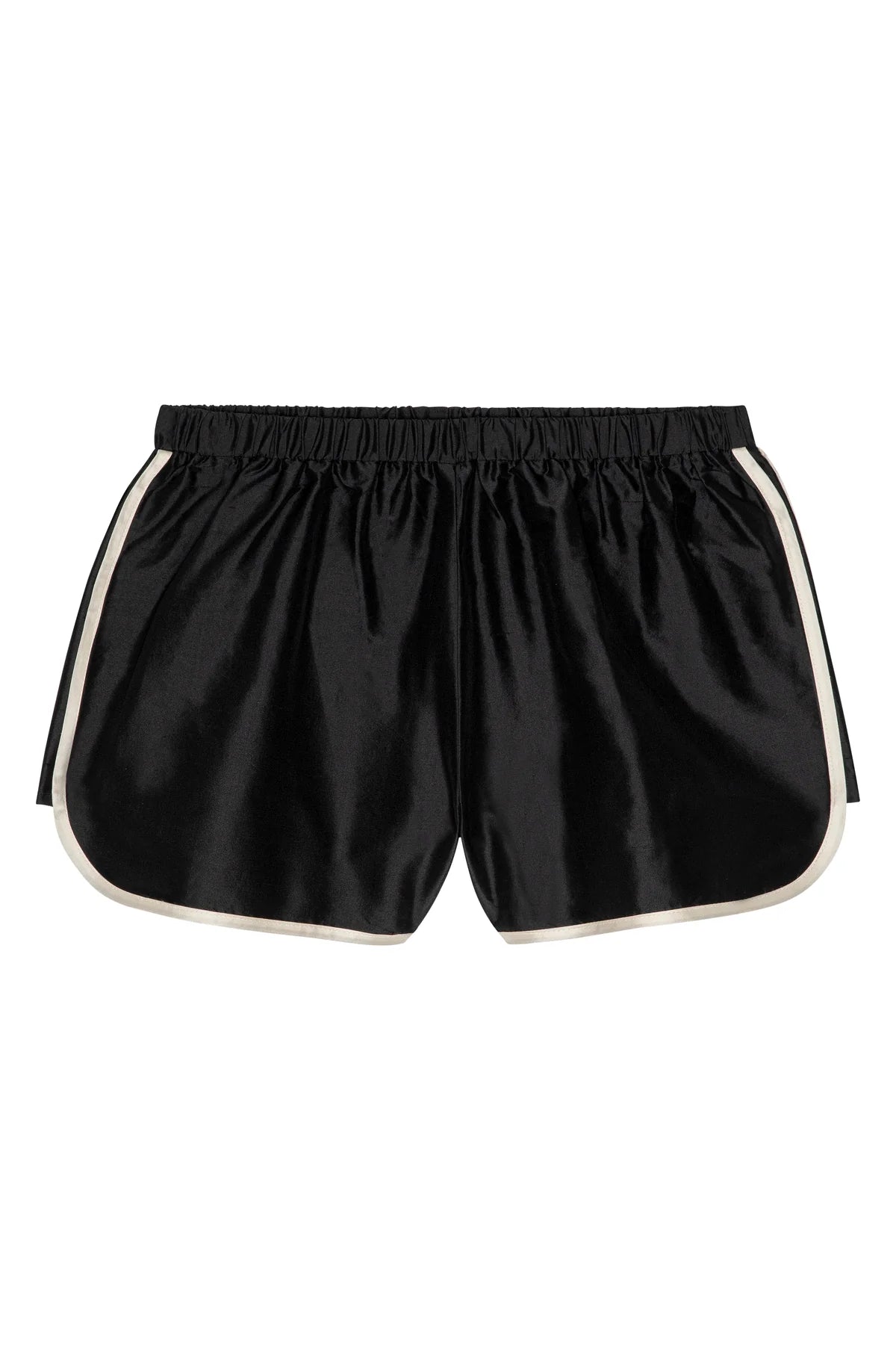 Silk Taffeta Stripe Short, Jet