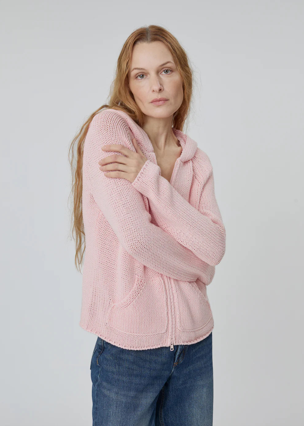 Bear Zip Up, Pink