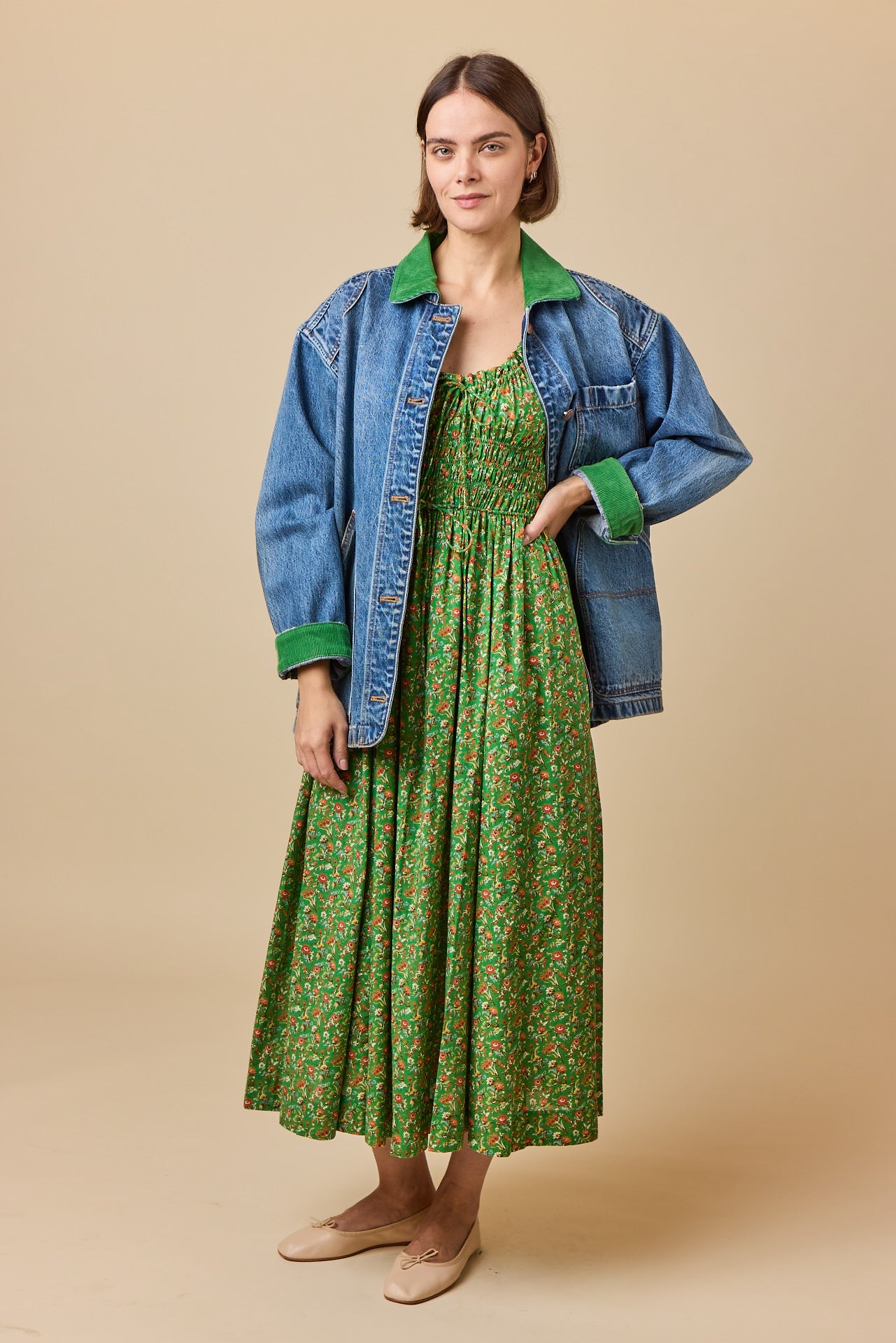 Emmaretta Dress, Emerald Jardin du Chateau