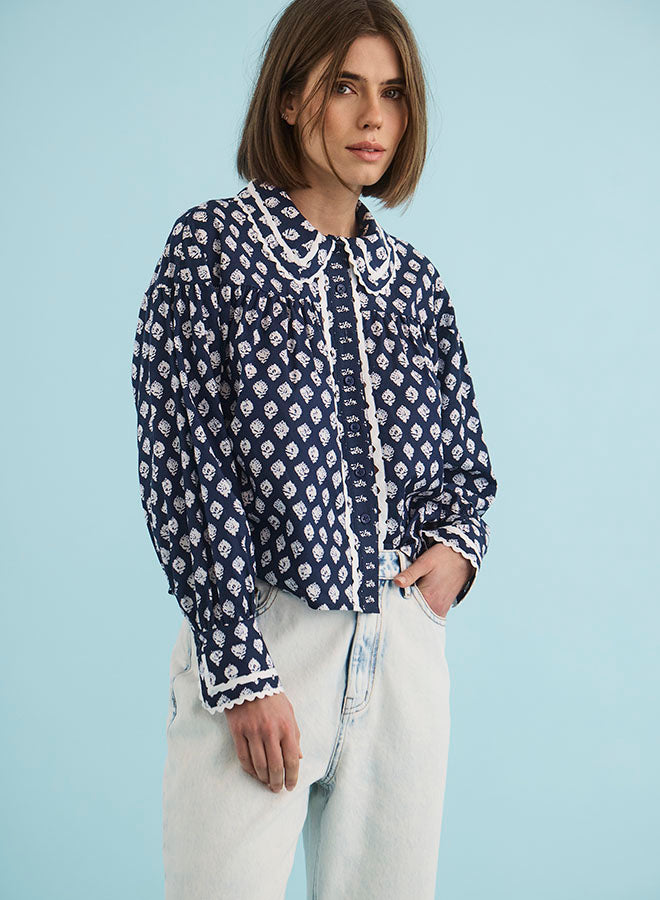 Finch Top, Thistle & Vine Blue
