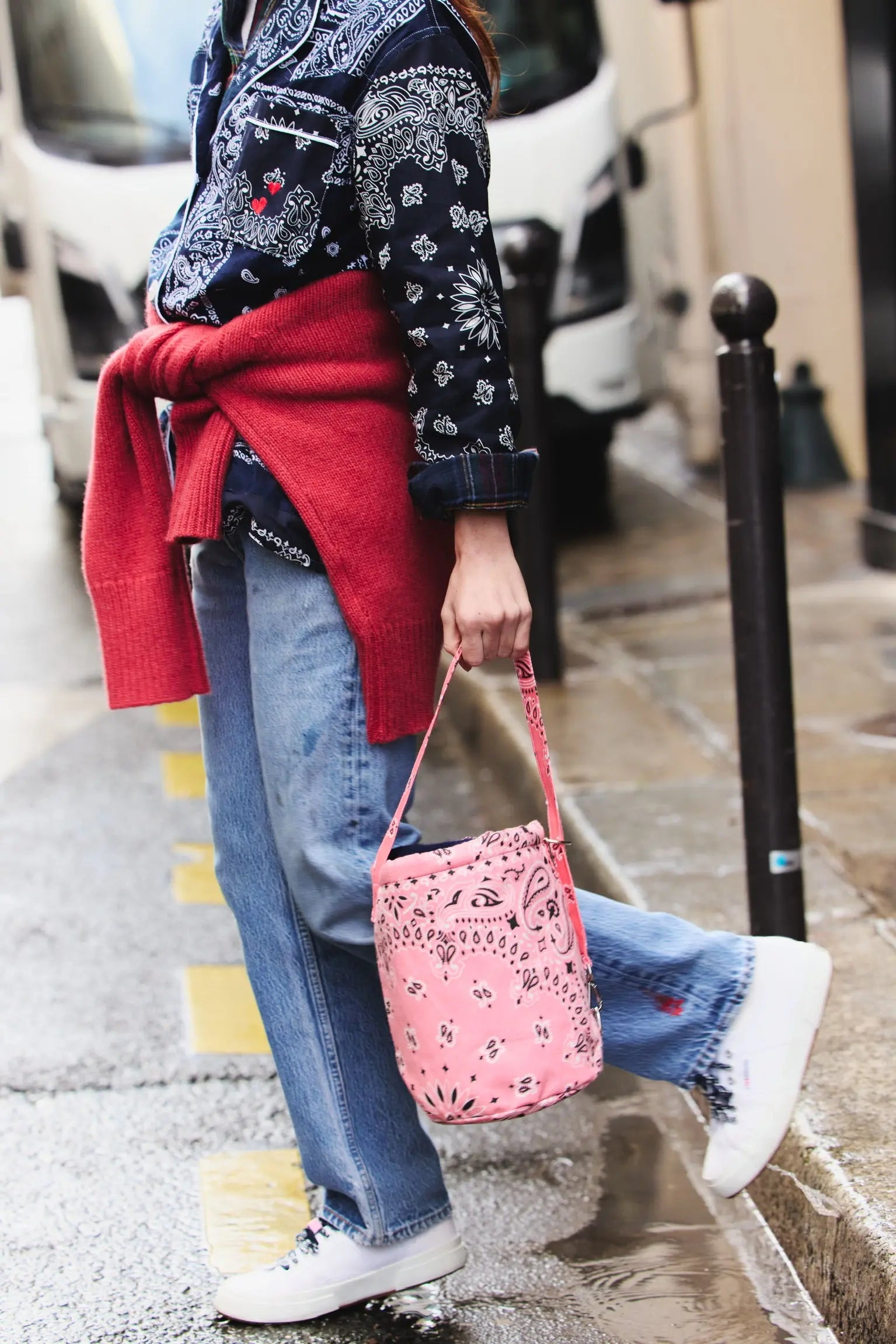 Seau Bag, Pale Pink & Strawberry