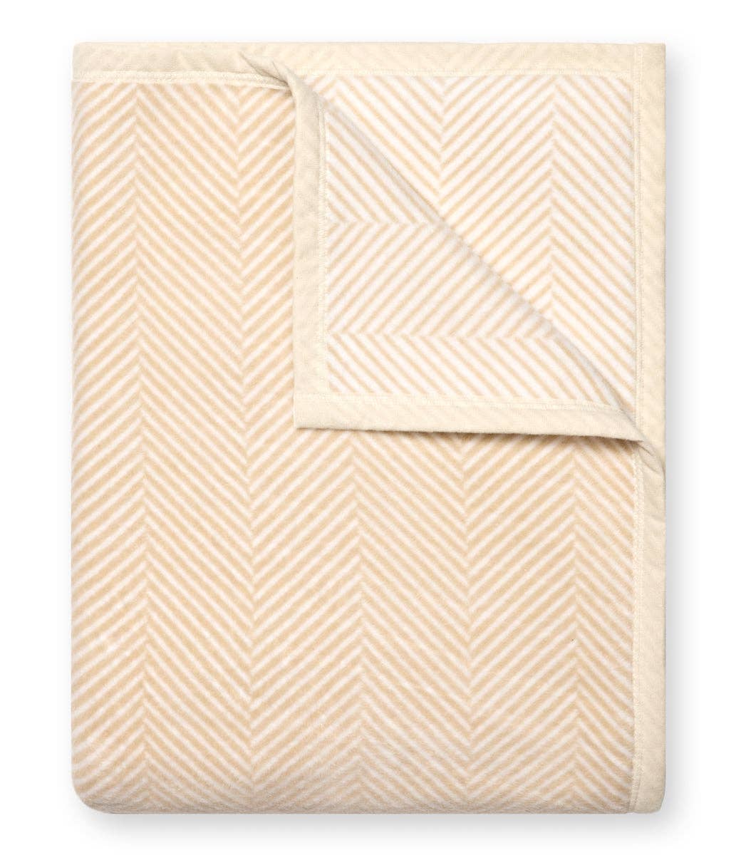 Herringbone Cream Blanket