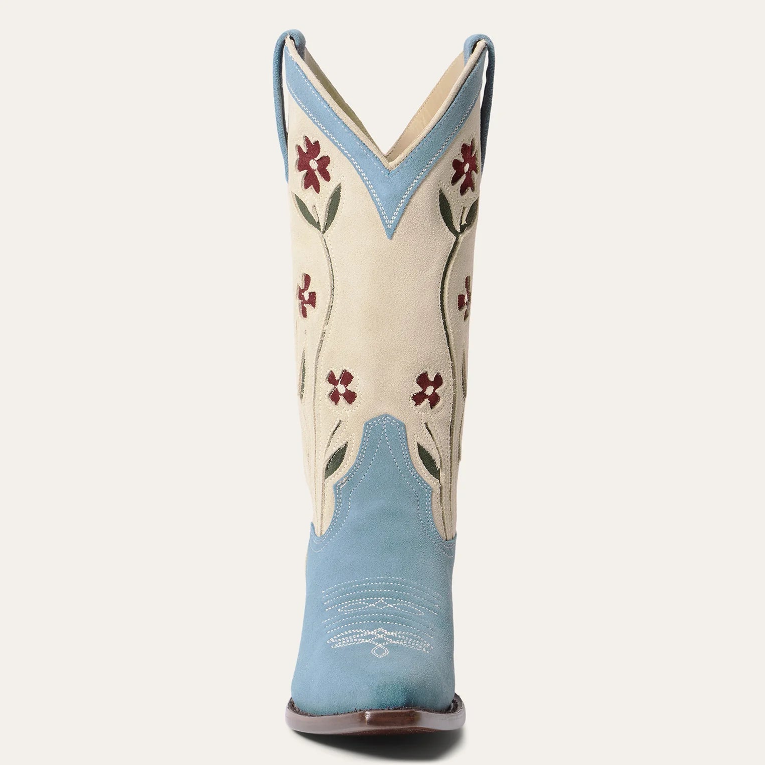 Suede Floral Cowboy Boot
