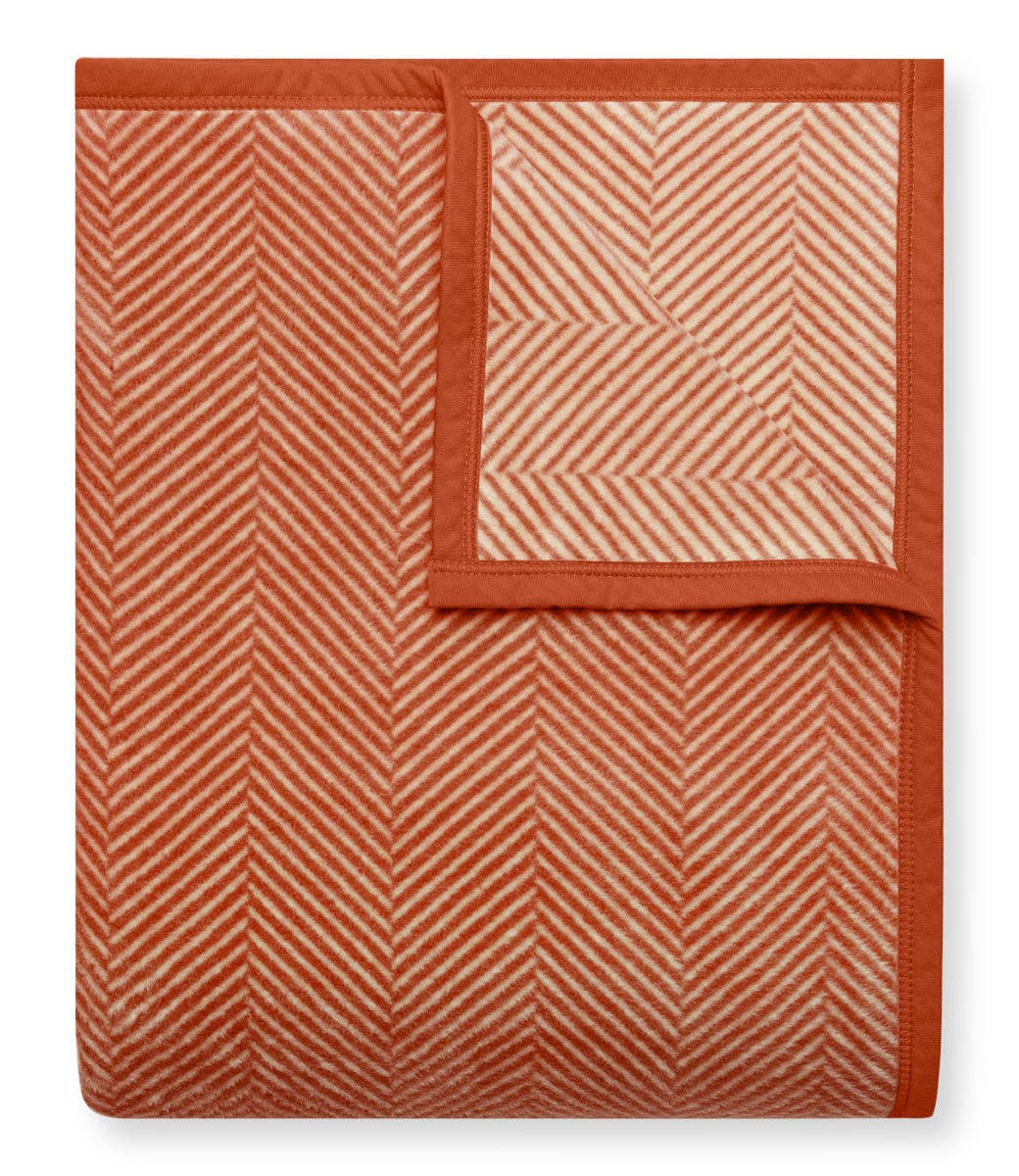 Herringbone Desert Red Blanket