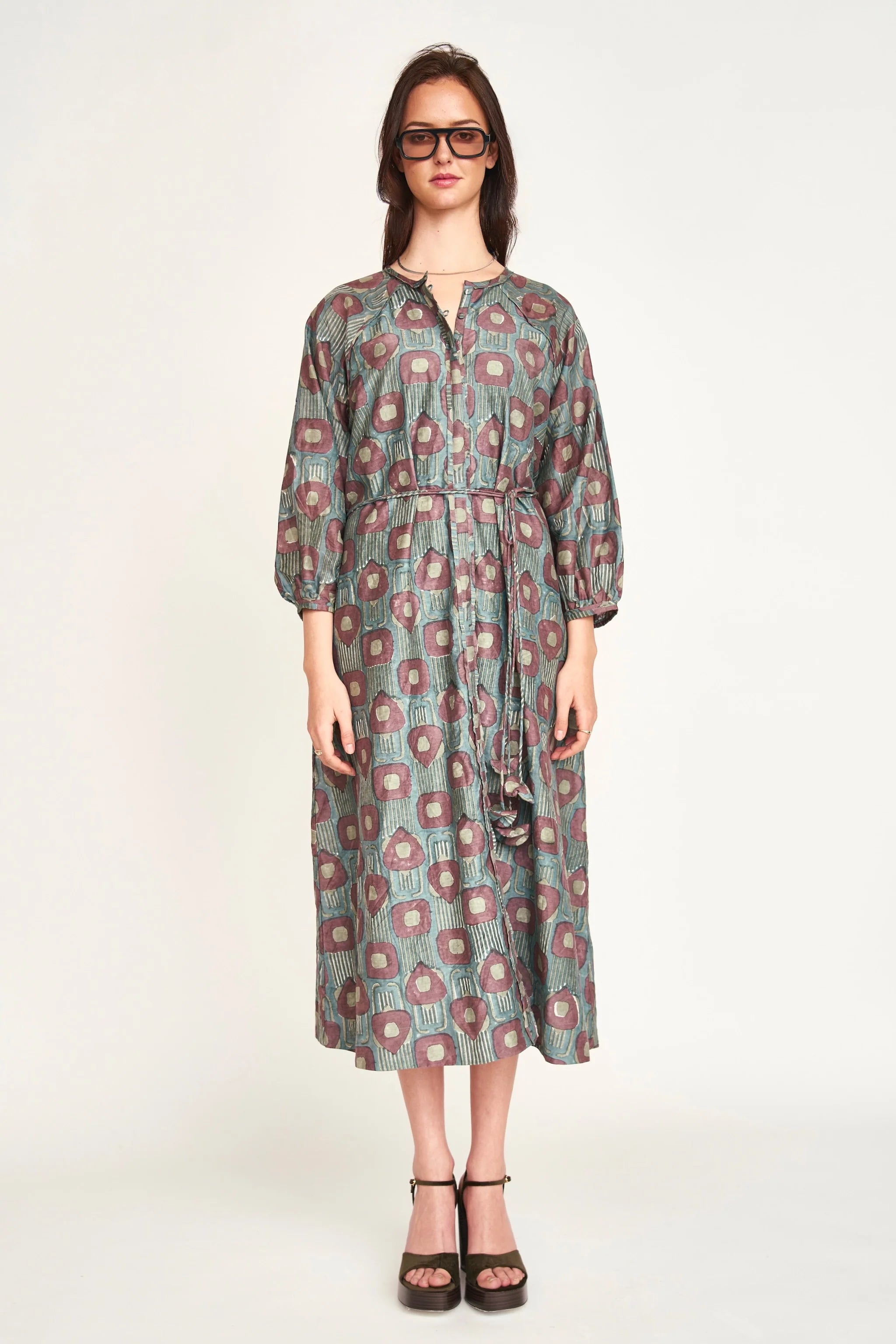 Somerset Dress in Mallard Coeur