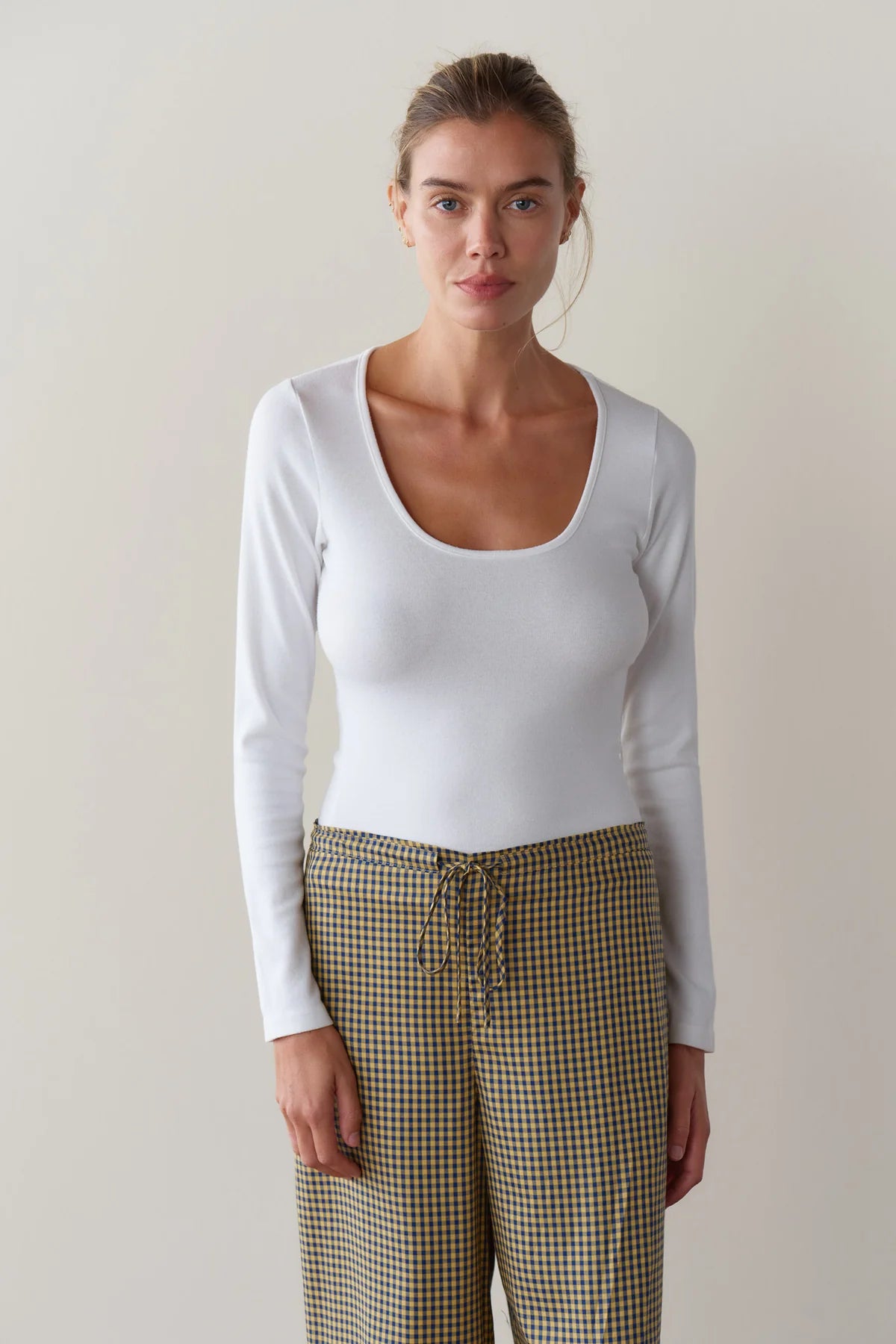 Baby Rib Scoop Neck, Powder