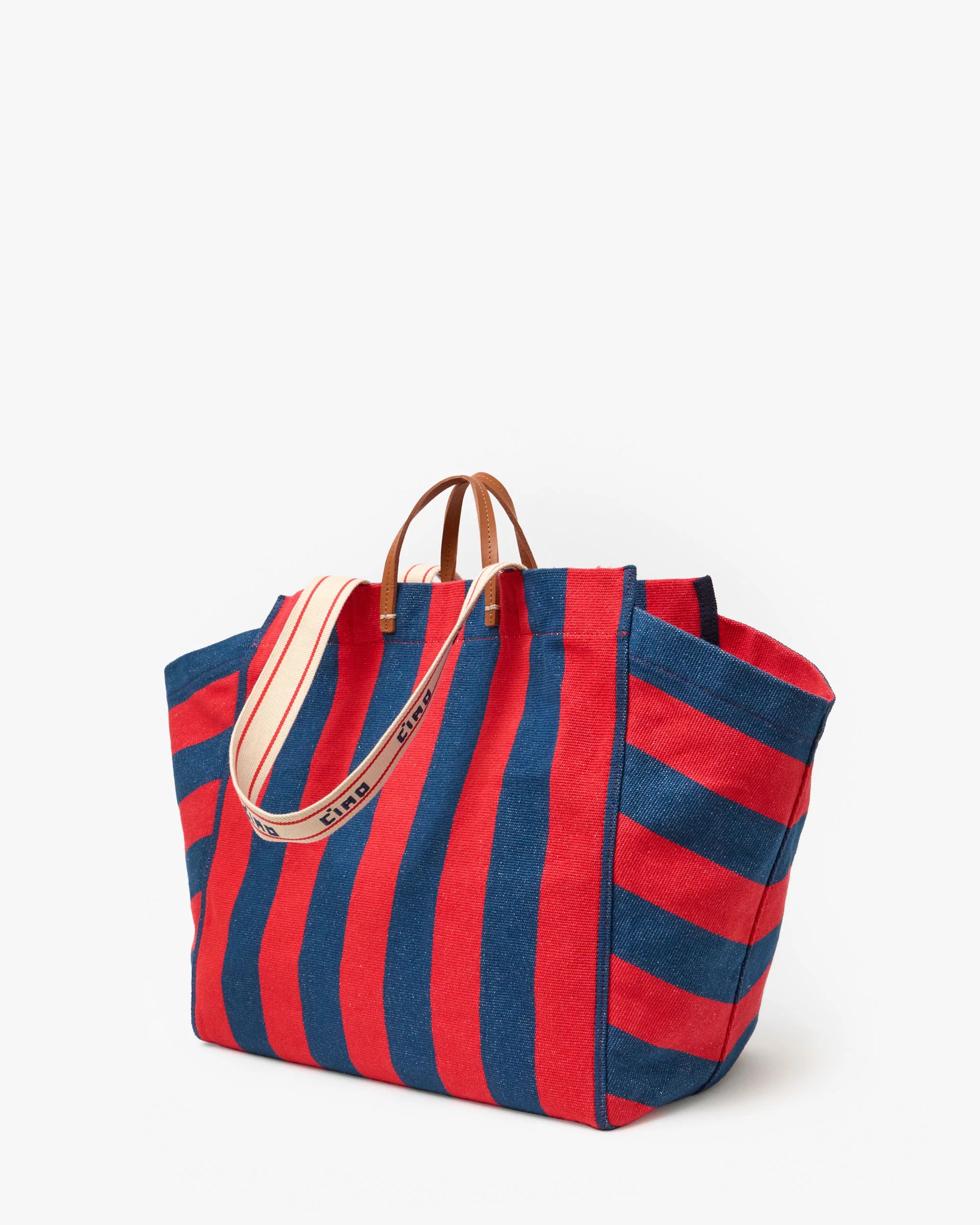Beach Tote, French Blue & Poppy
