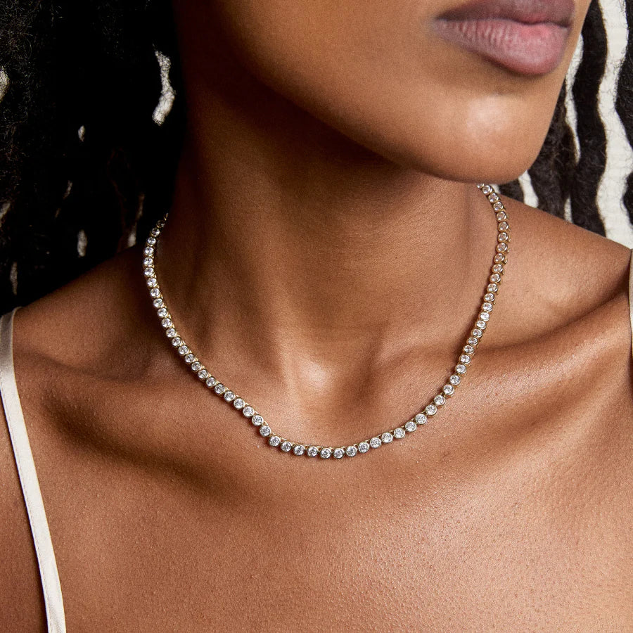 Bezel Tennis Necklace
