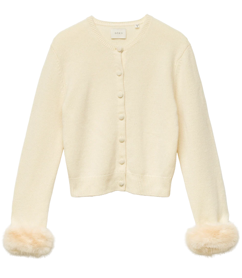 Clara Cashmere Cardigan, Vanilla