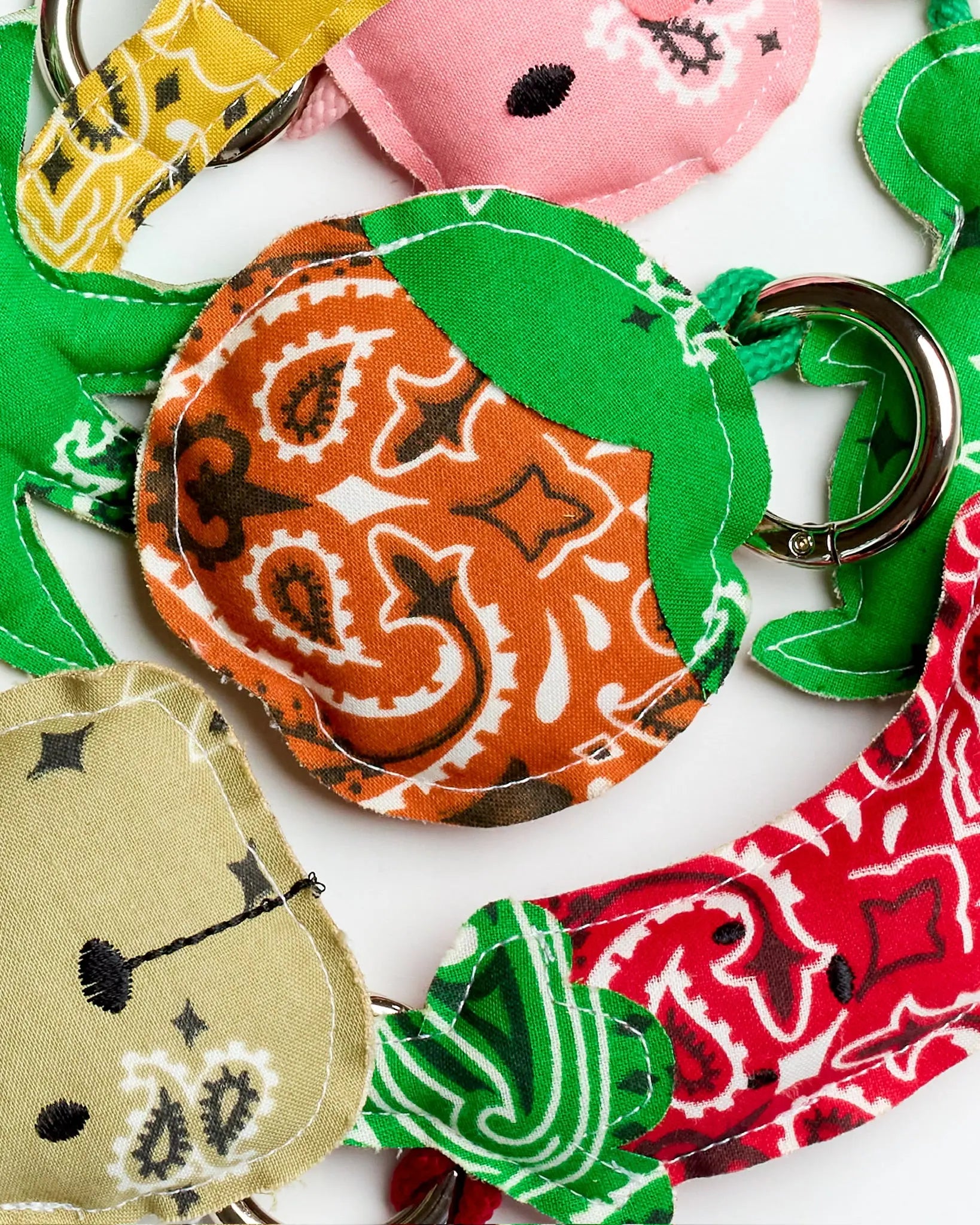 CLEM Keychain, Burnt Orange & Green