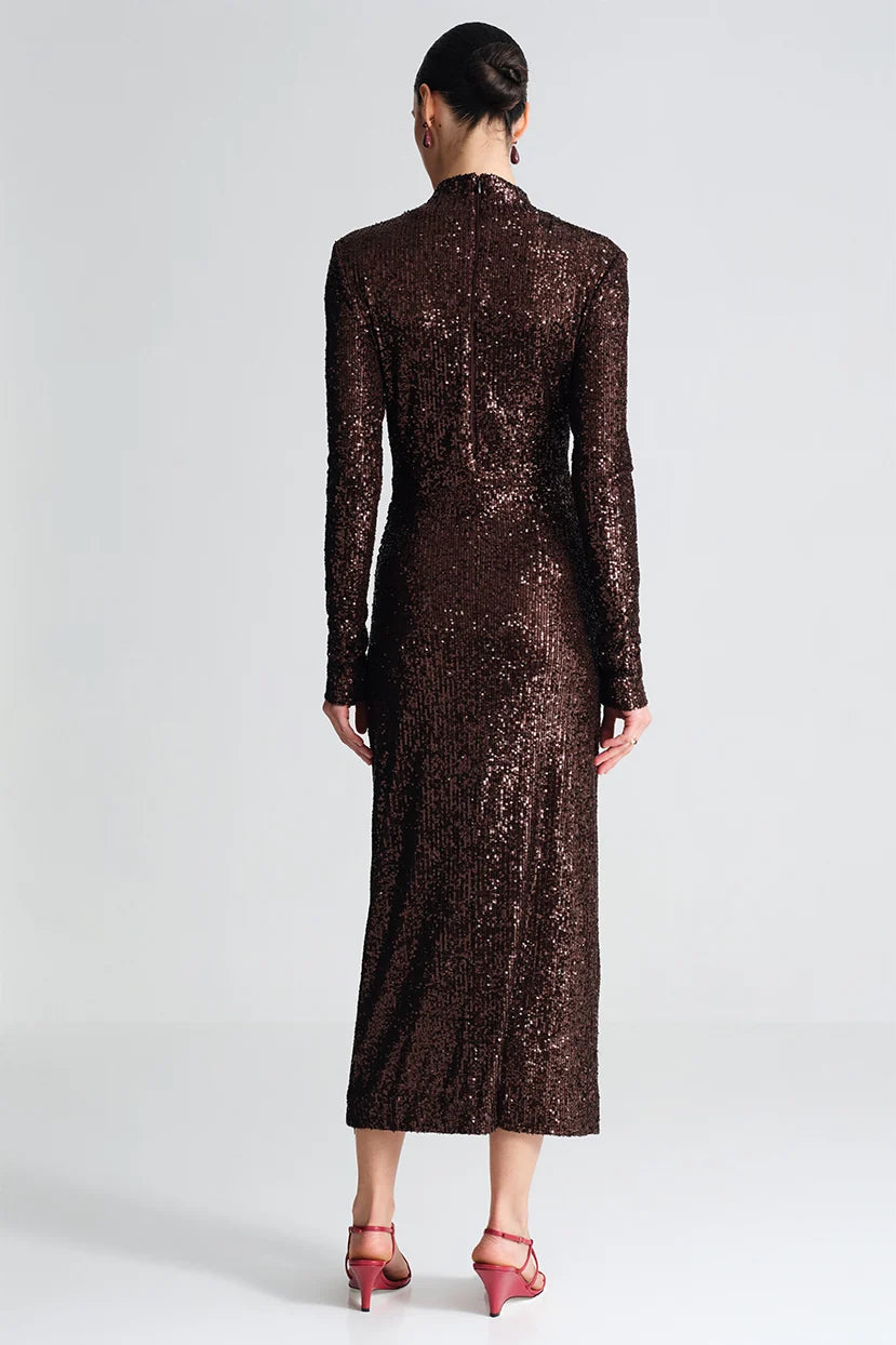 Ryan Dress, Brown Sequins