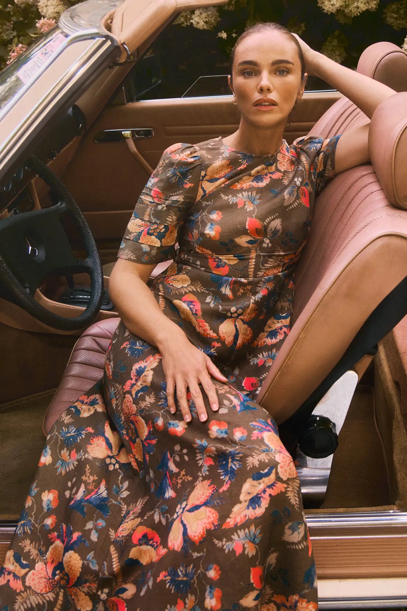 Casey Dress, Olive Floral