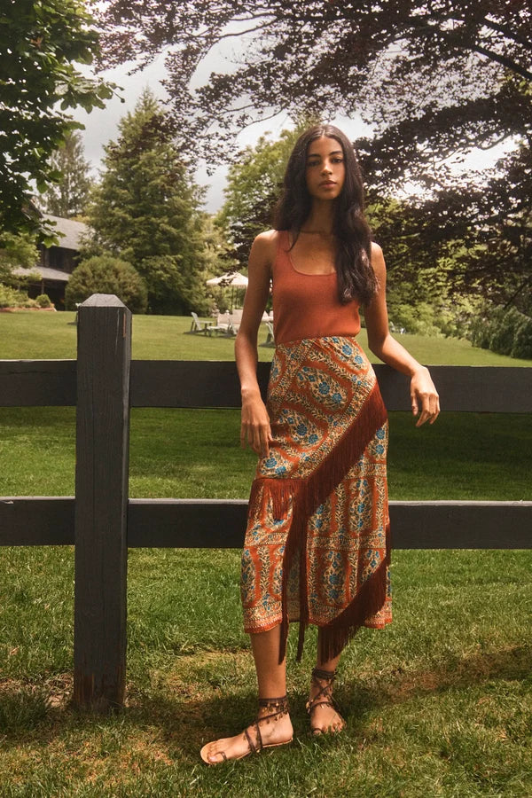 Allyne Skirt, Amber Glen Brown