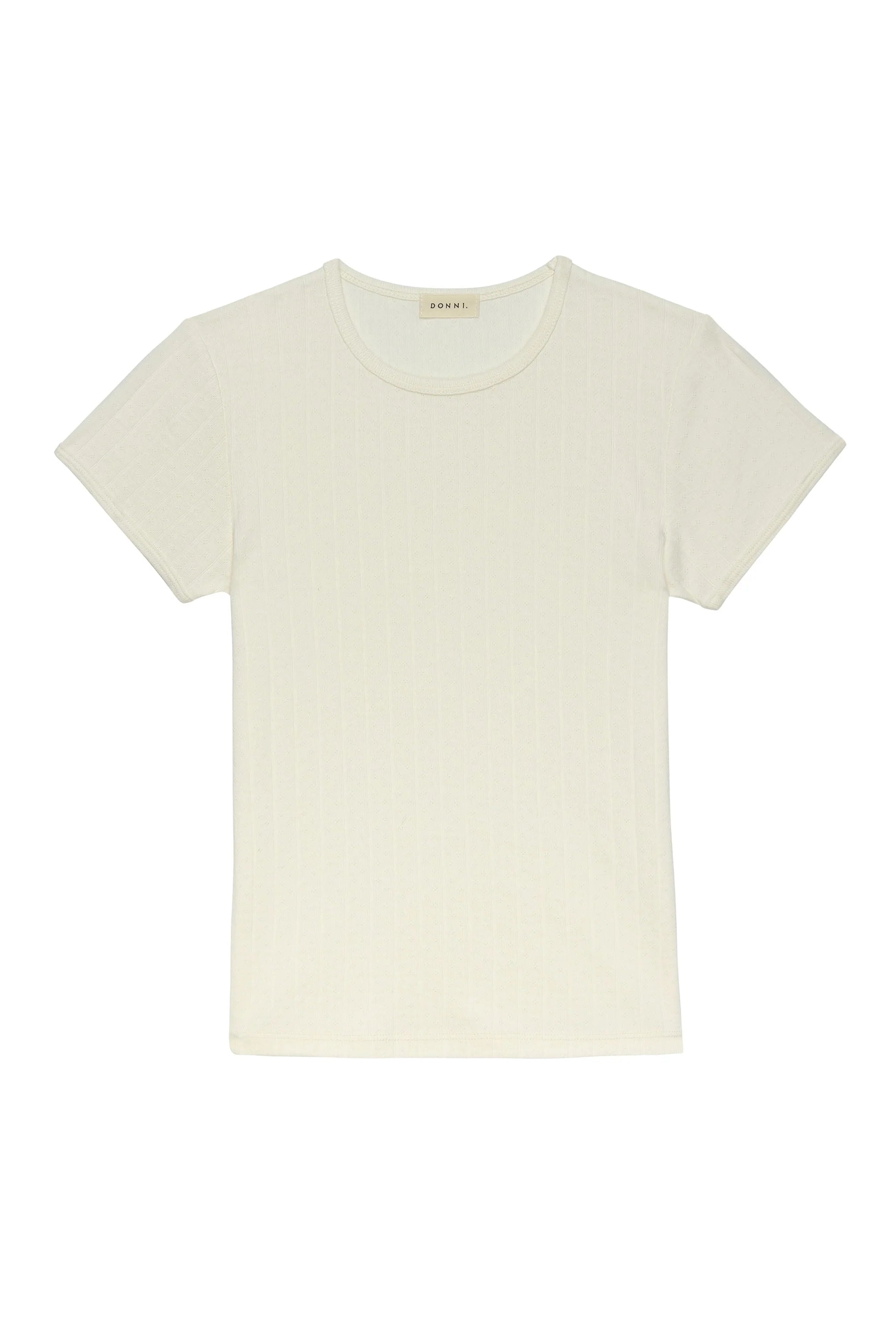 Pointelle Baby Tee, Creme