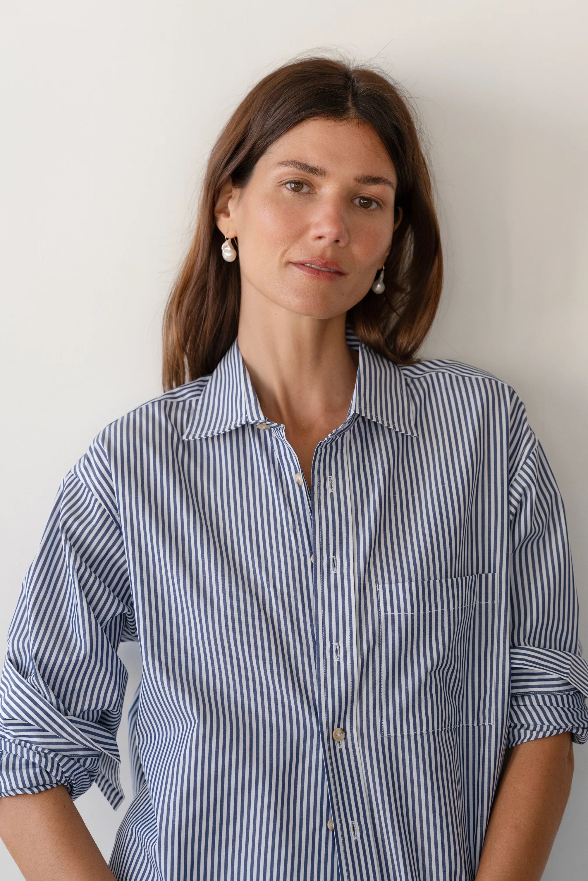 Pop Shirt, Navy Stripe
