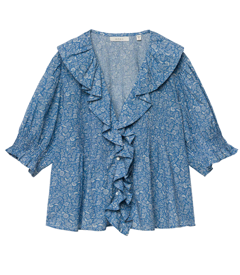 Doen Henri Top in Blue Garden Bloom