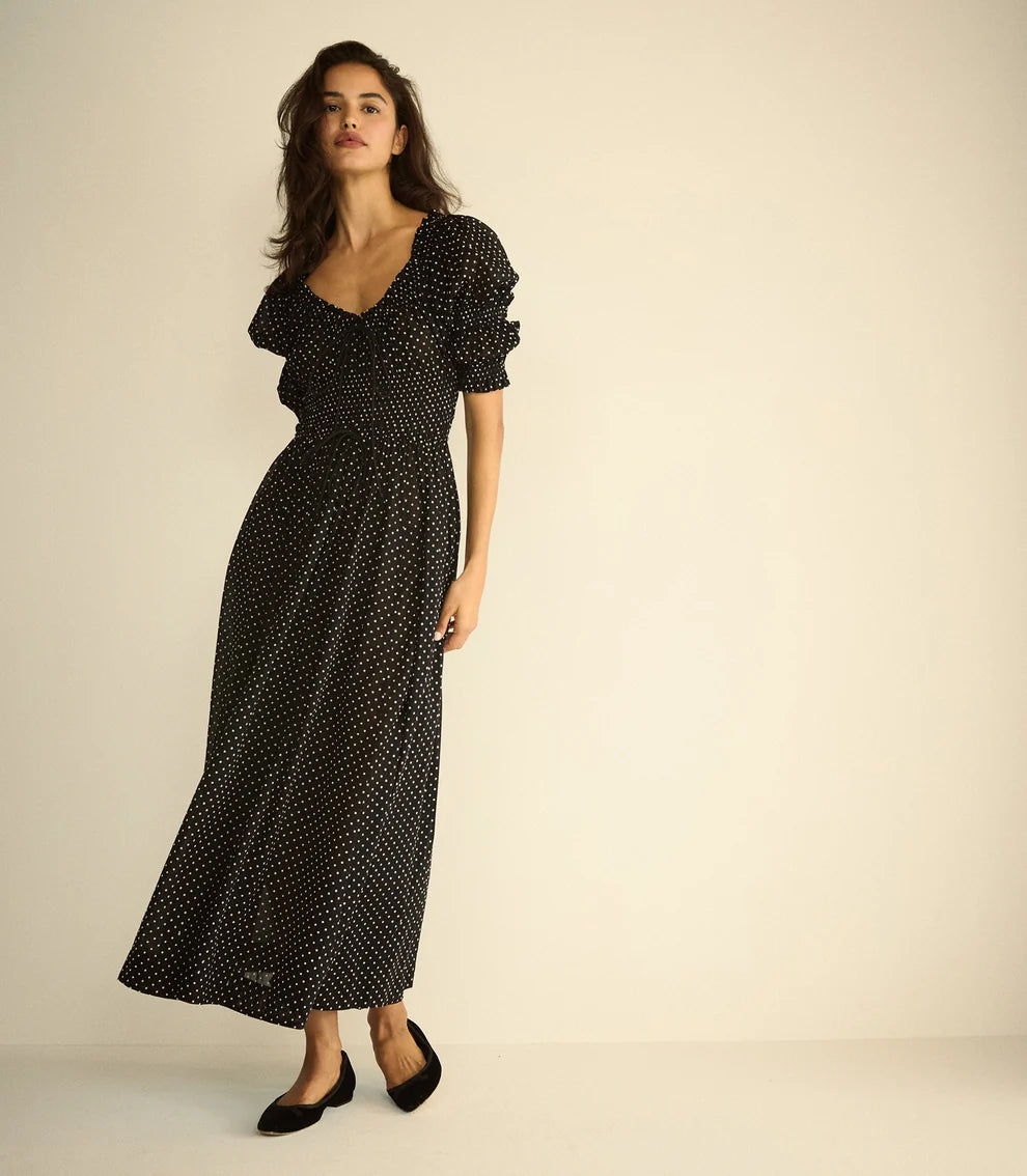 Ischia Dress, Noir Dot