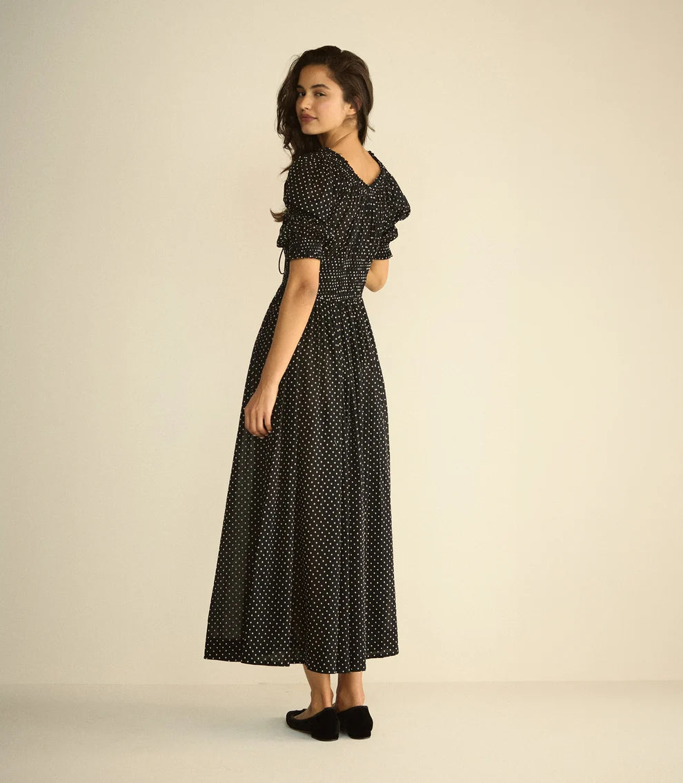 Ischia Dress, Noir Dot