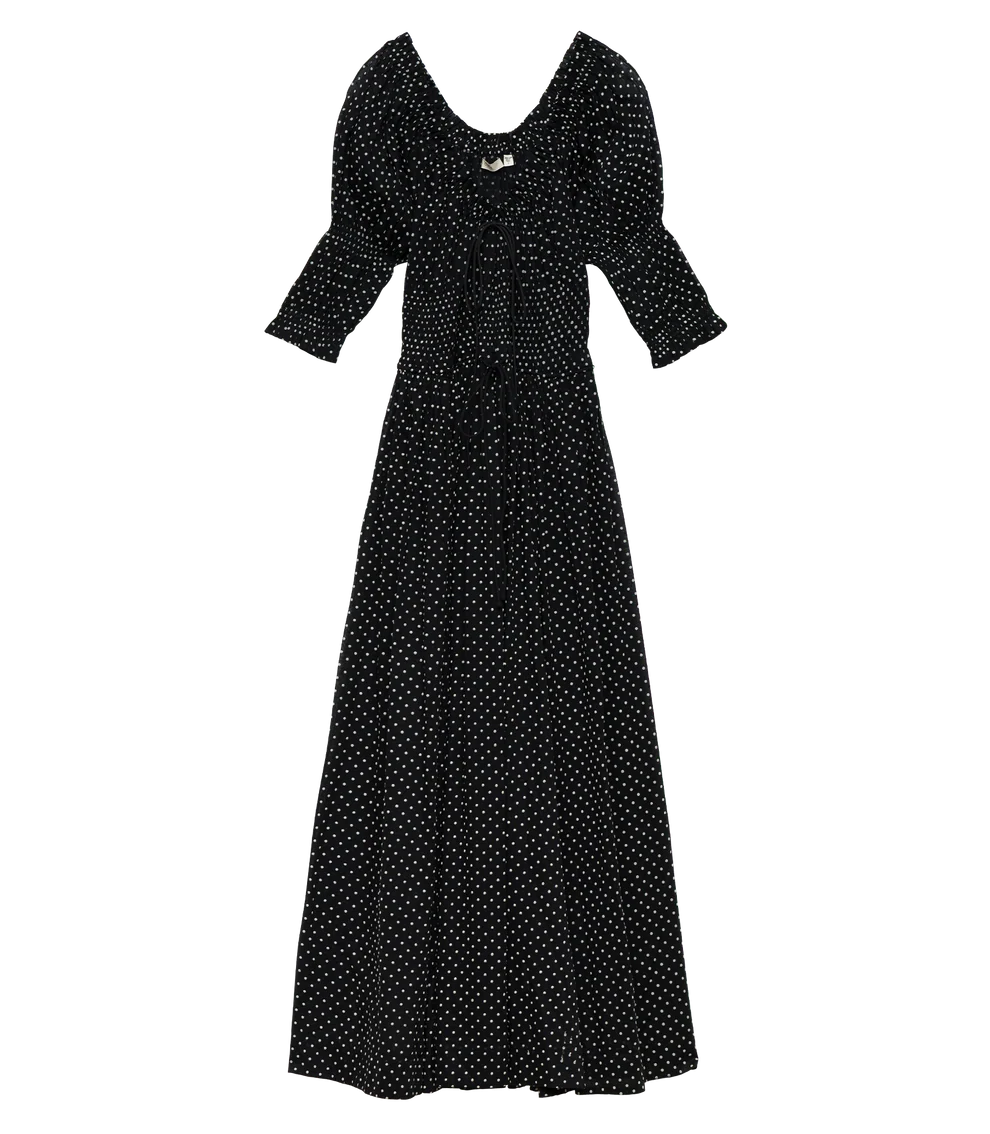 Ischia Dress, Noir Dot