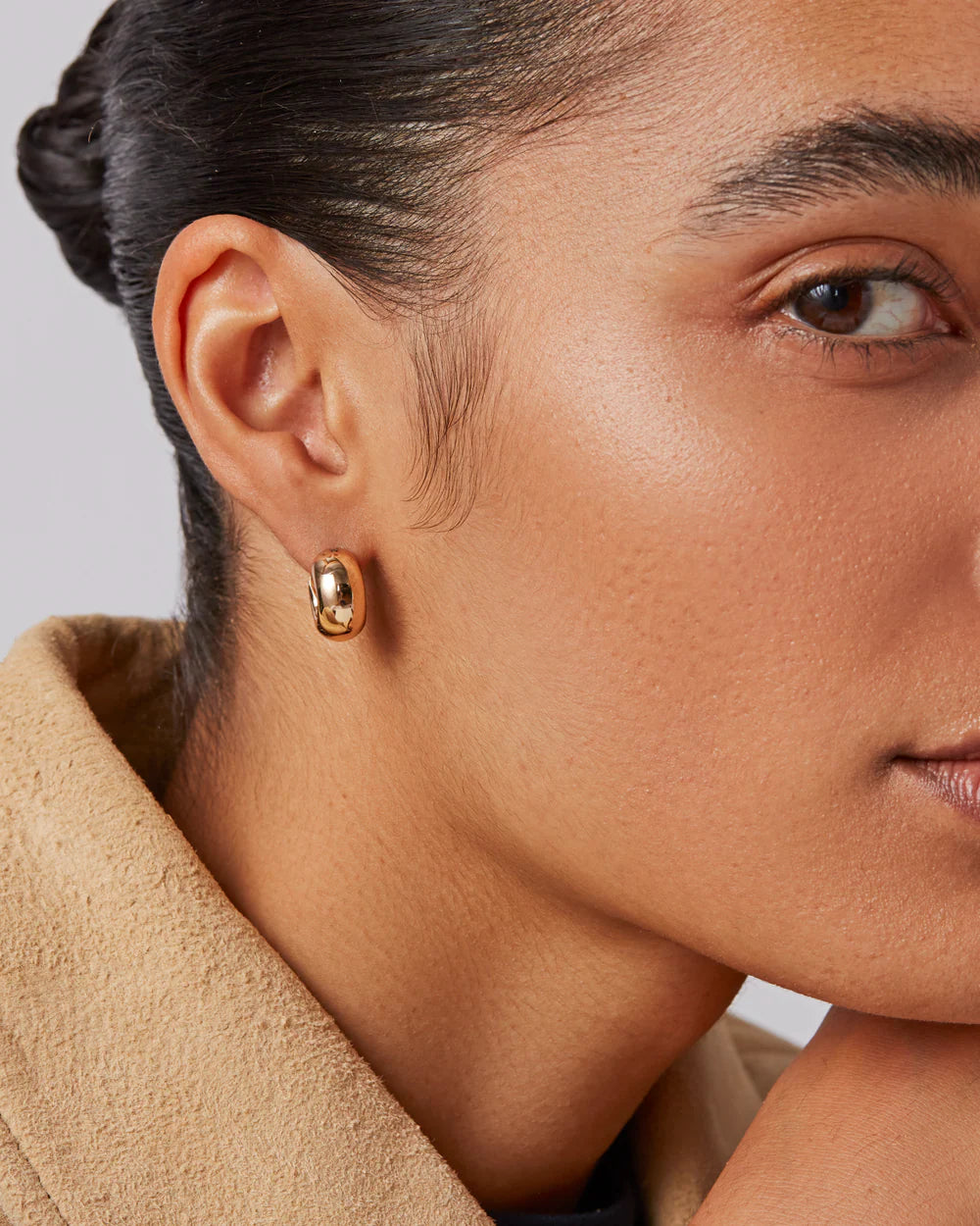Mini Tome Hoop Earrings, Gold