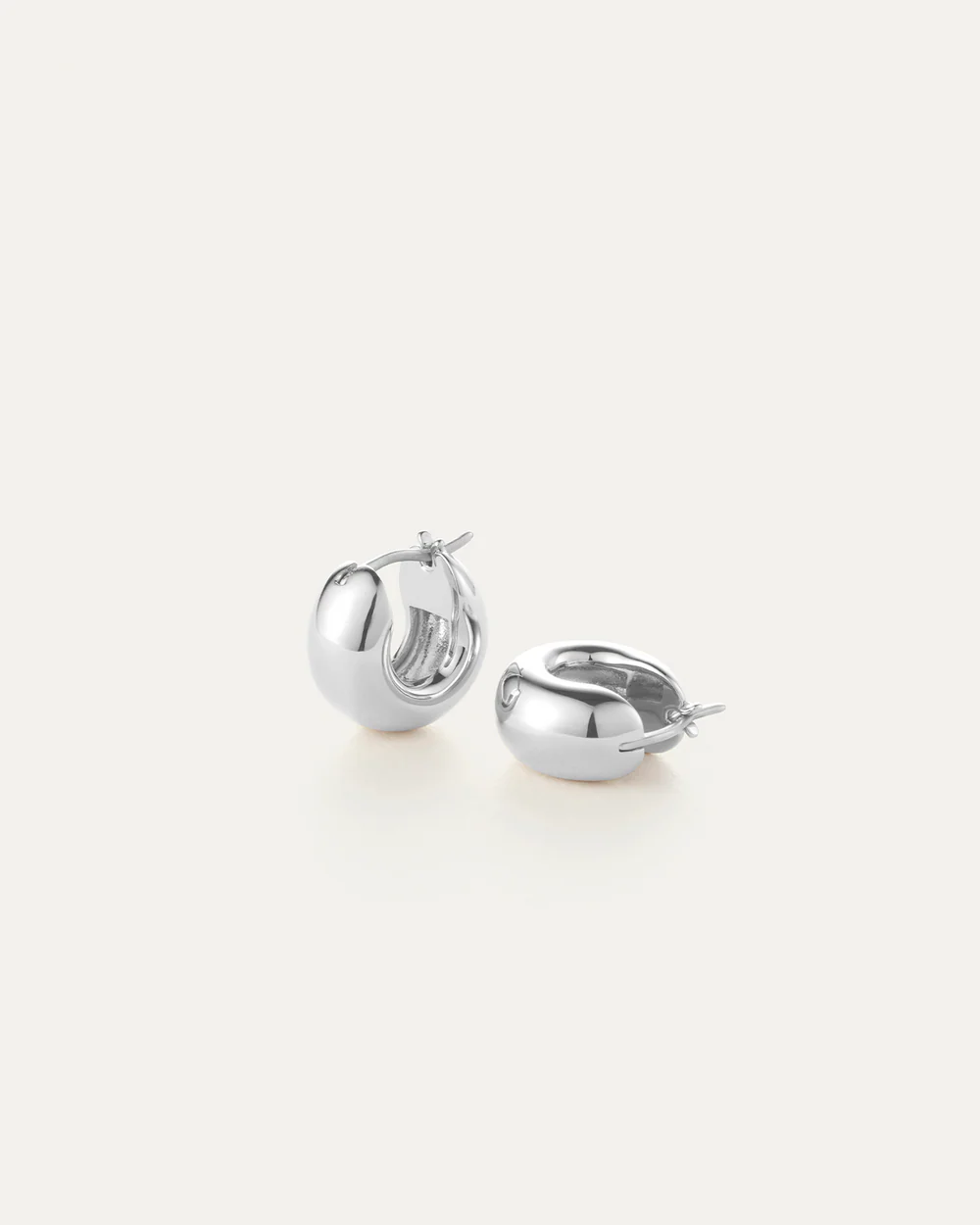 Mini Tome Hoop Earrings, Silver