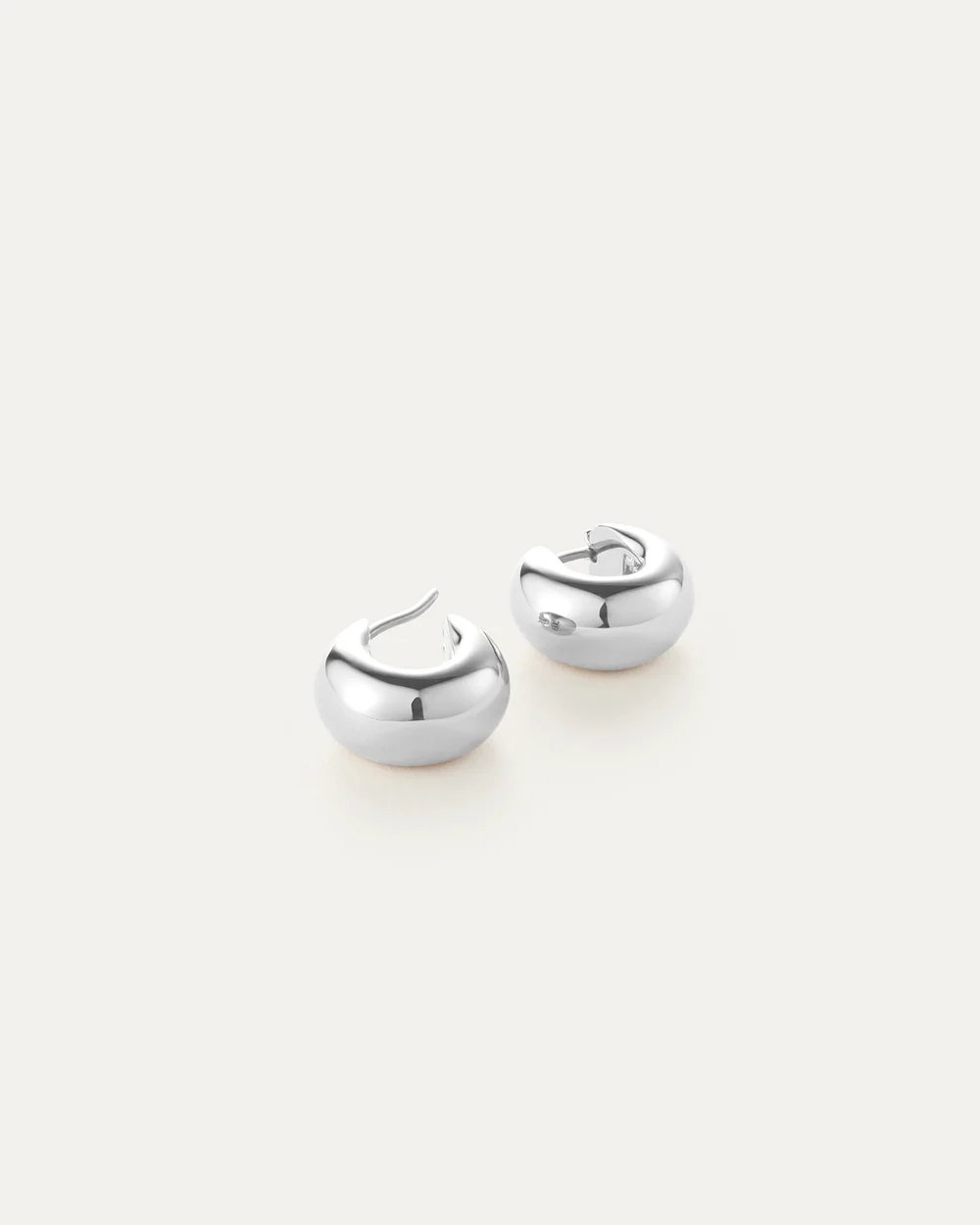 Mini Tome Hoop Earrings, Silver