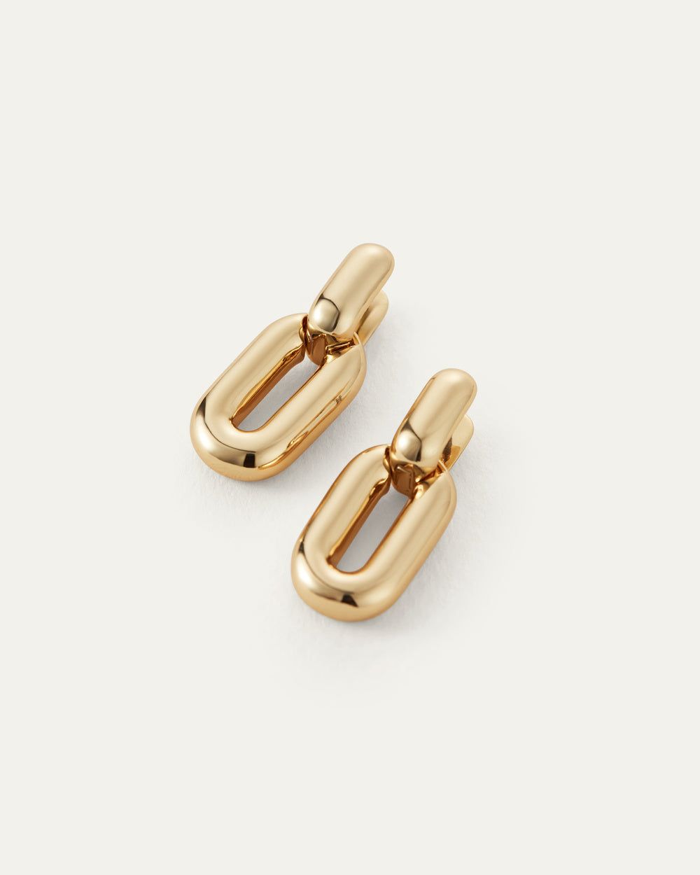 Puffy Detachable Link Earrings, Gold