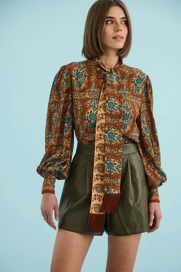 Karis Blouse, Amber Glen Brown