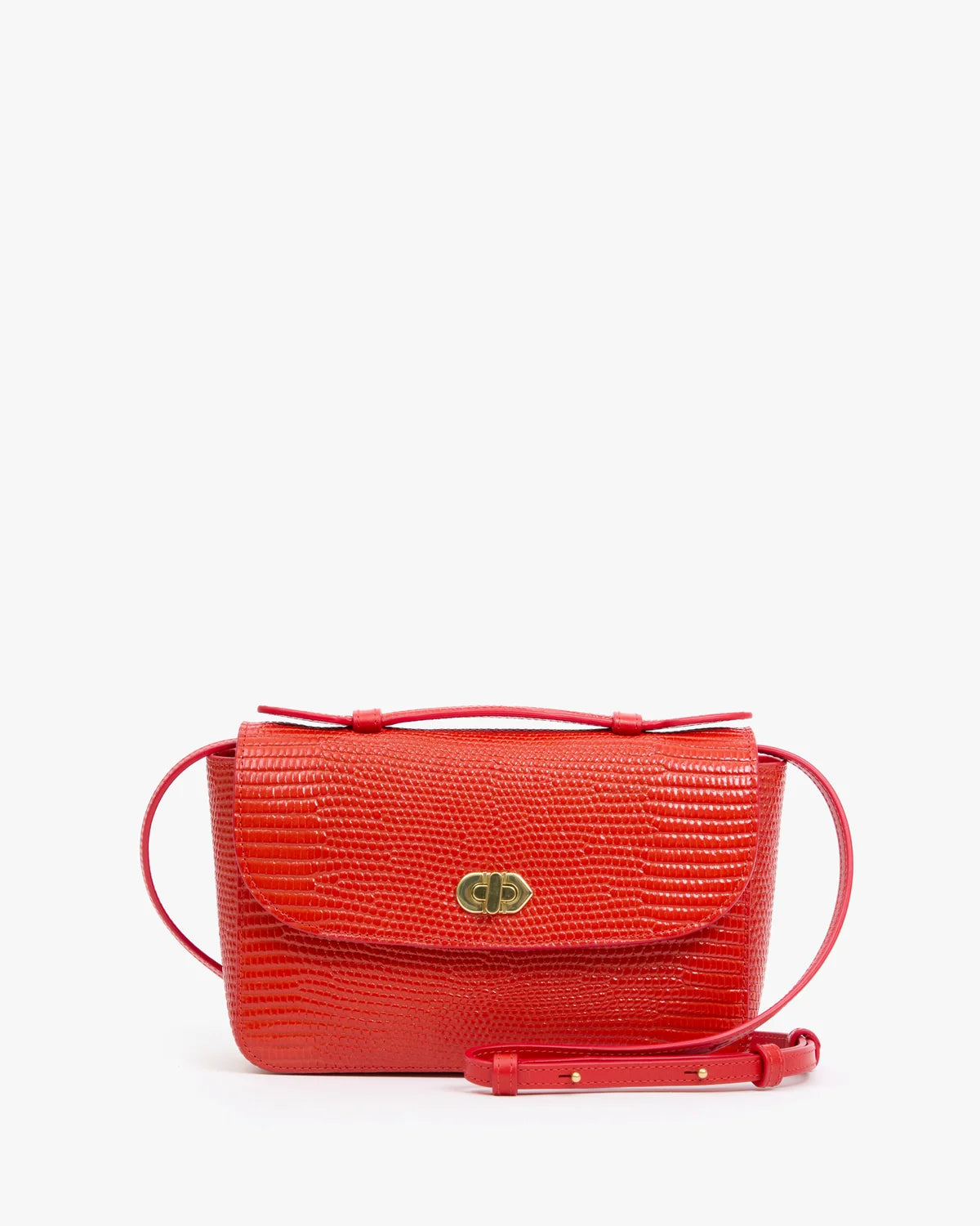 Kathryn, Red Embossed Lizard