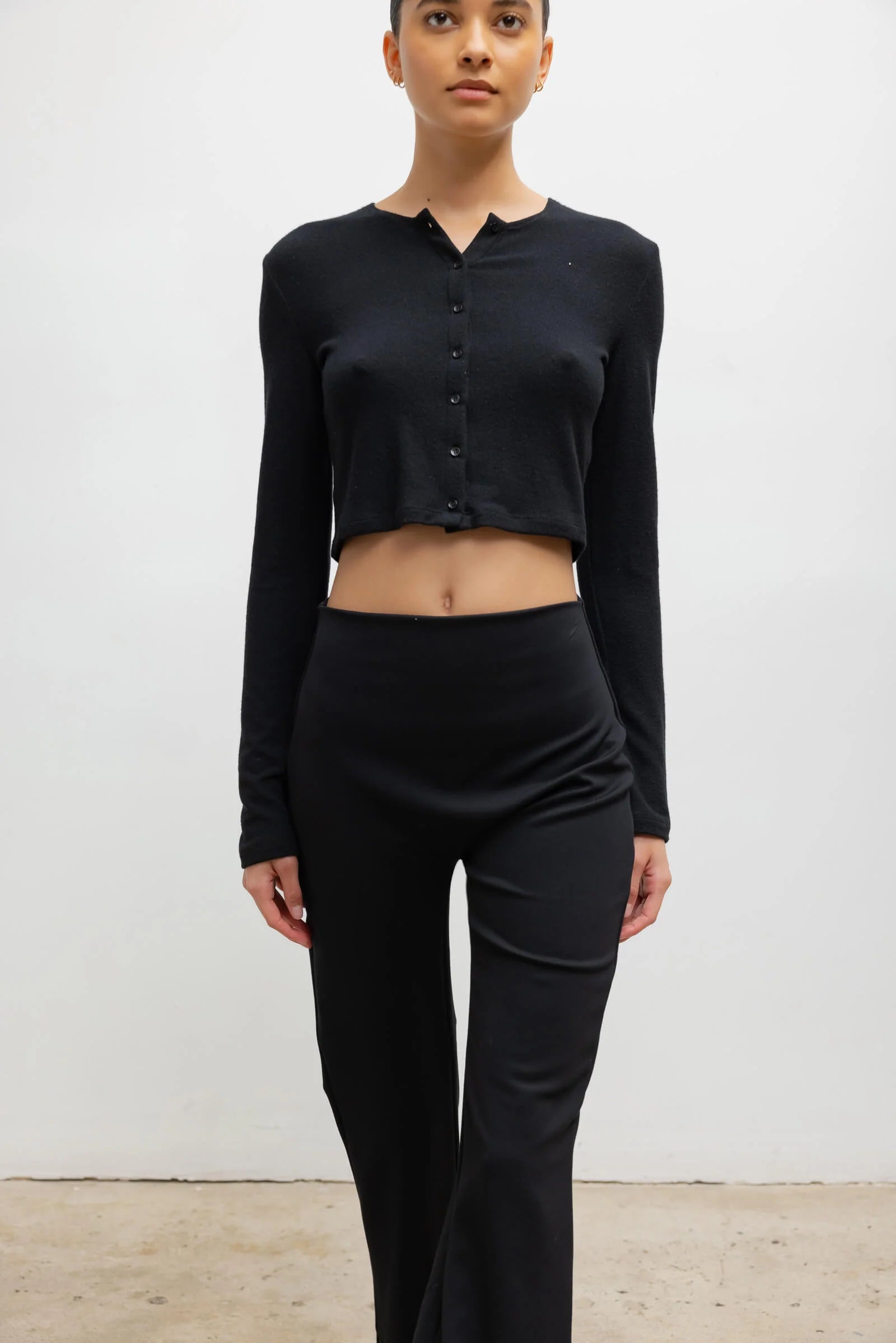Lauren Crop Cardigan in Black