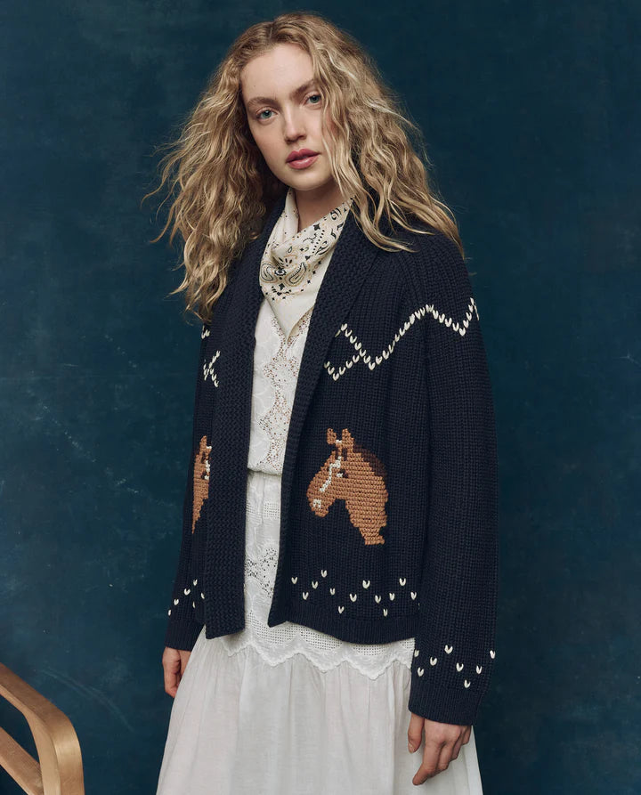 Horse Lodge Cardigan, Navy