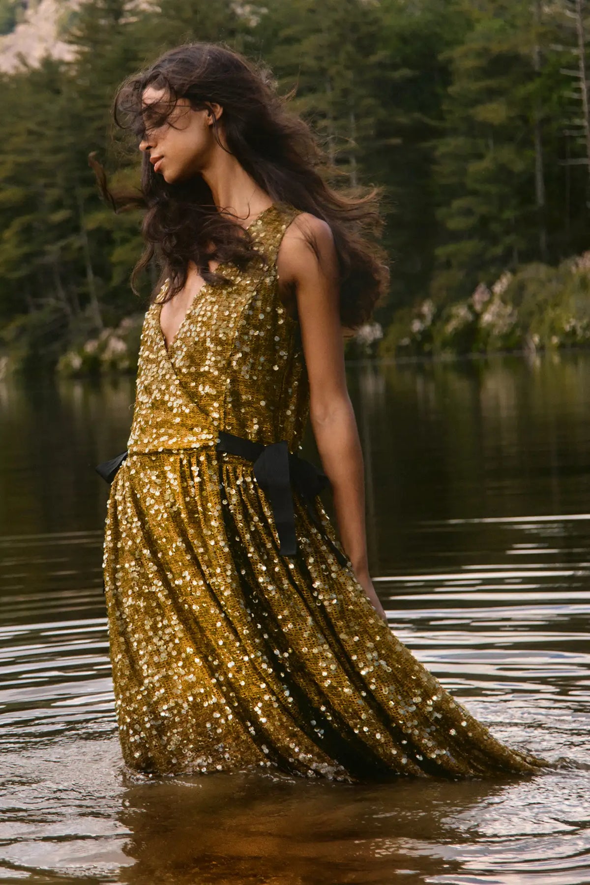 Lisanne Dress, Moss Sequin
