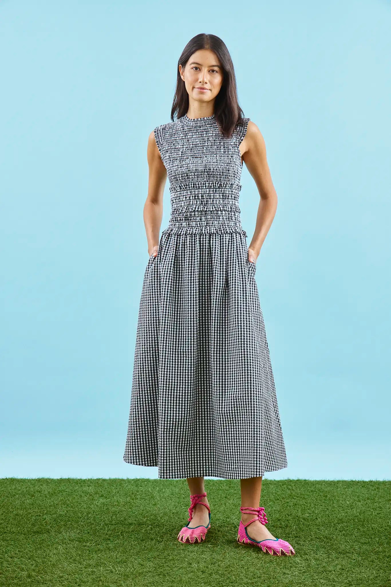 Louise Dress, Black & White