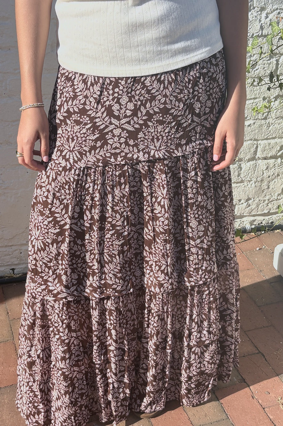 Brooklyn Skirt, Chocolate Floral