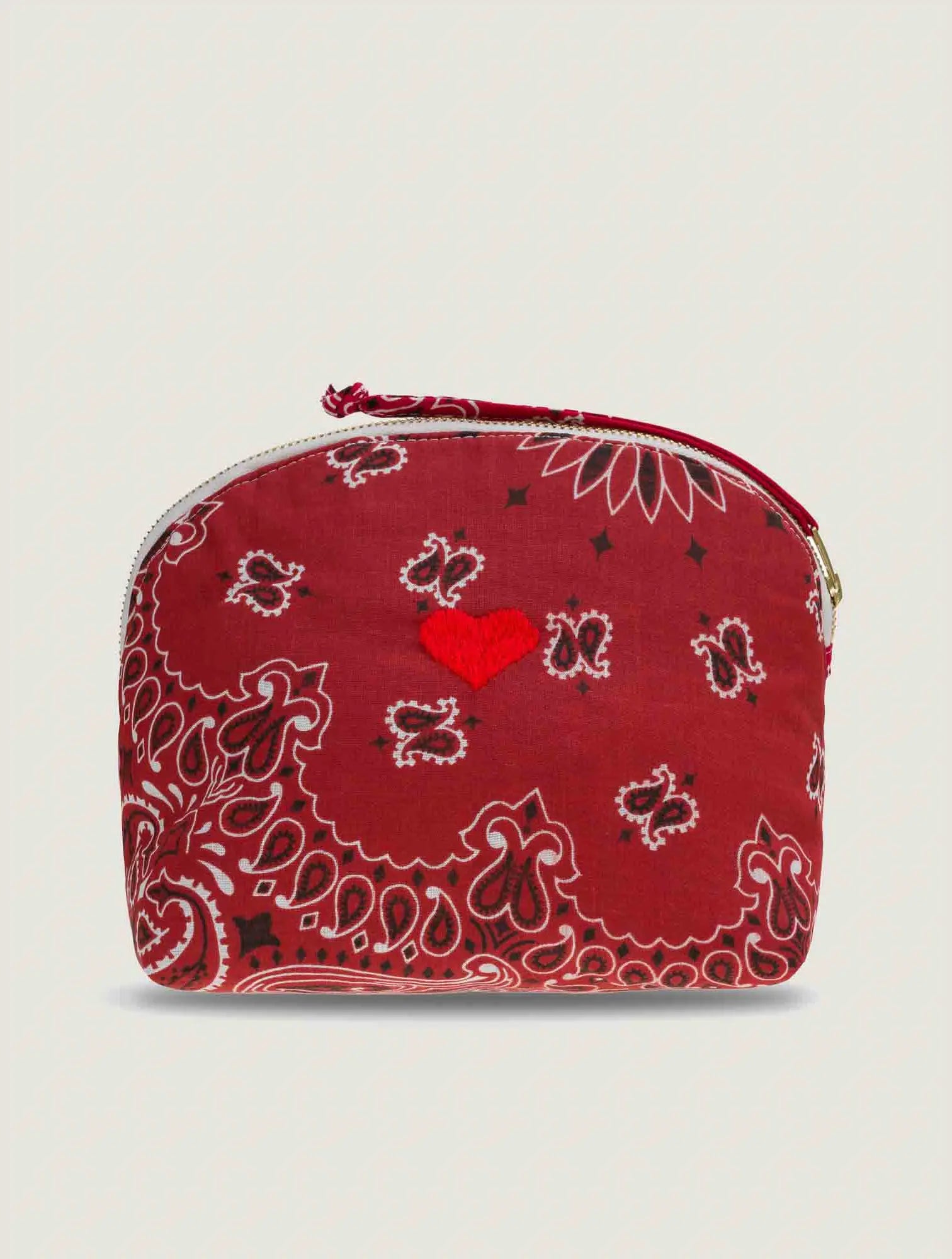 Small HEART Toiletry Bag, Vintage Red & Real Red