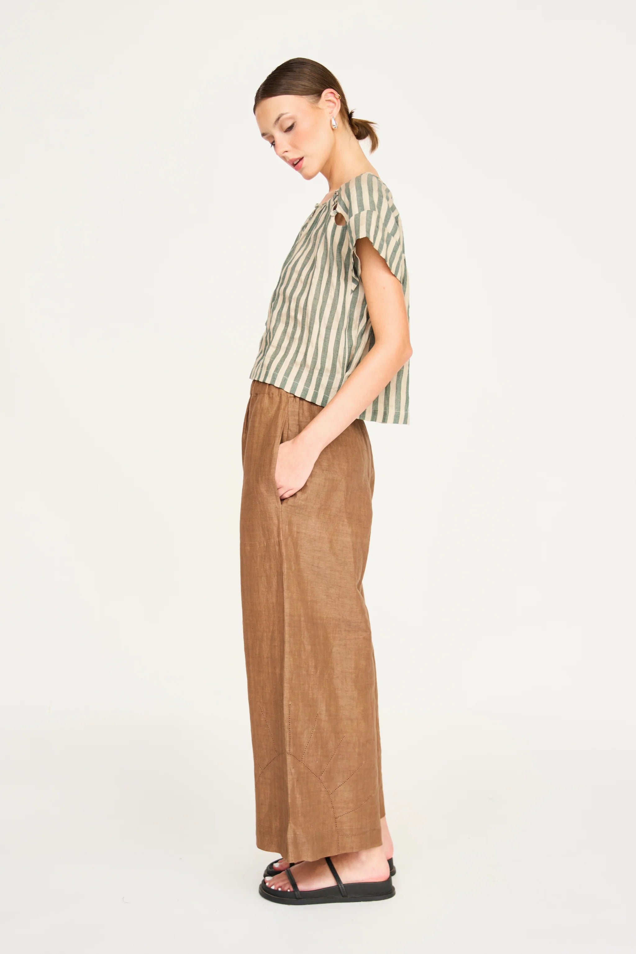 Mirth Pant, Brownie Linen