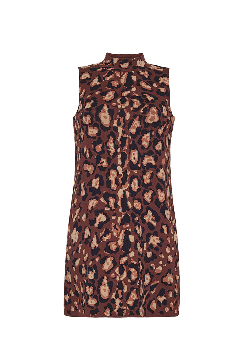 Myrtle Dress, Painted Animal Brown
