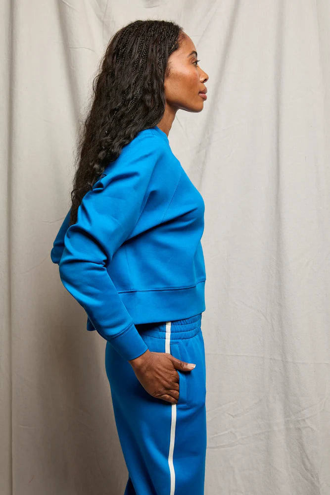 nell travel sweatshirt, cobalt