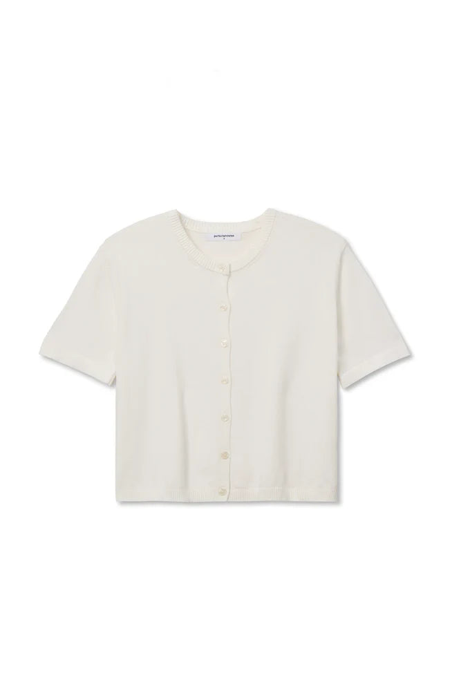 maude crew neck cardigan, white