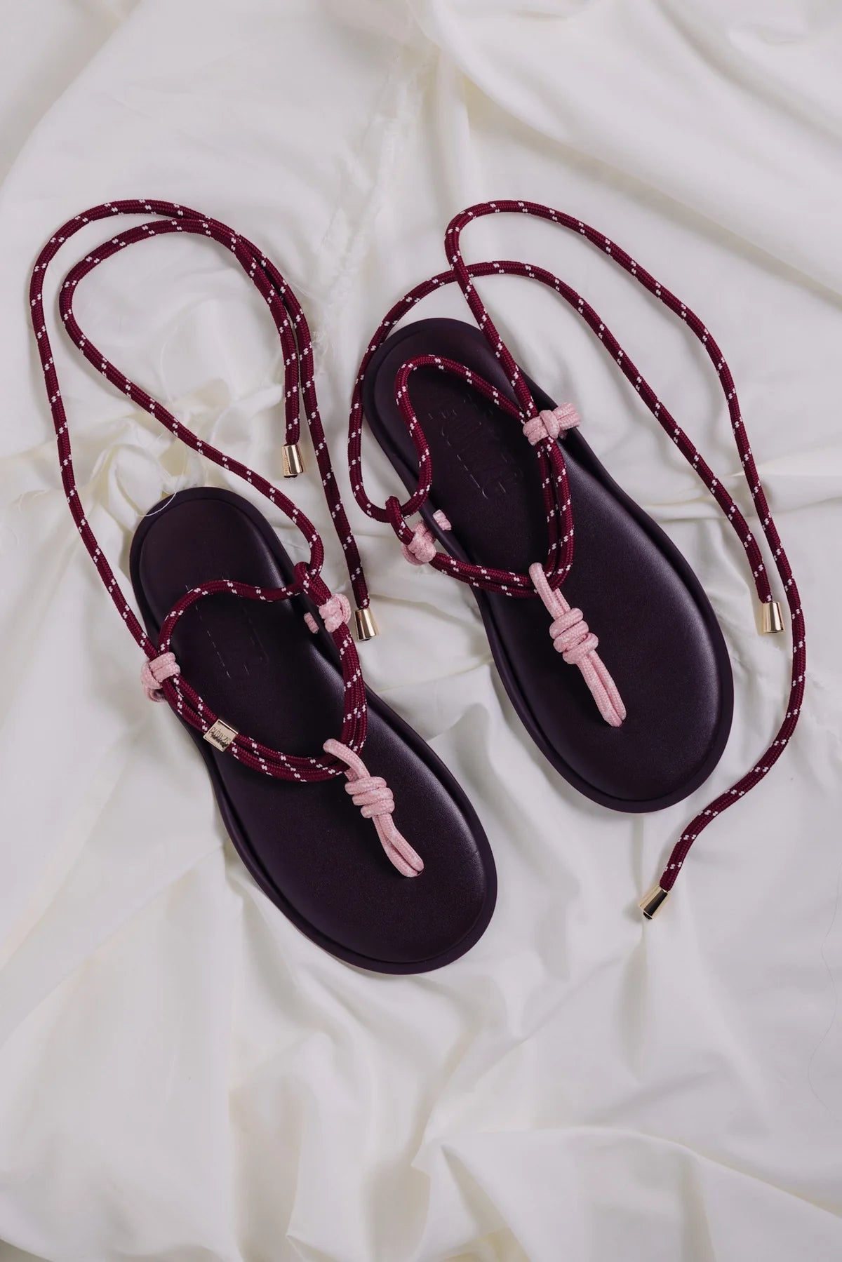 Twin Sandal, Bordeaux & Pink