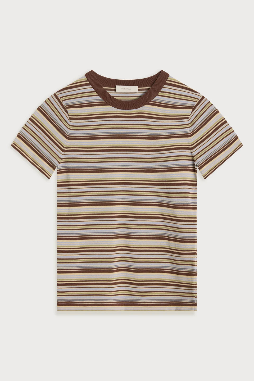 Leandra T-Shirt, Canaria Stripe Carob