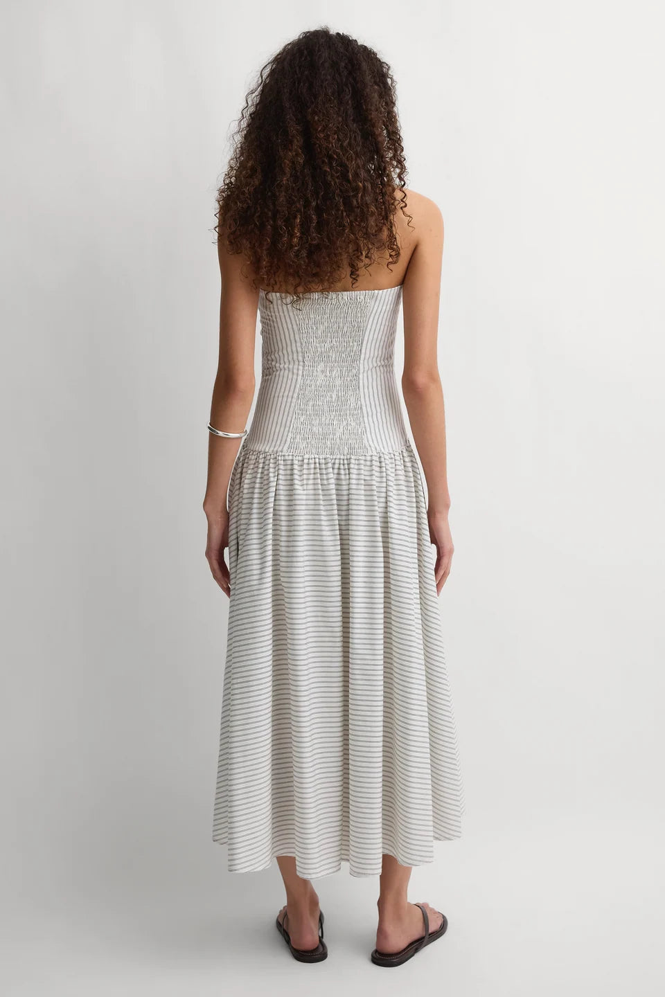 Lue Midi Dress, Oliva Stripe Ecru