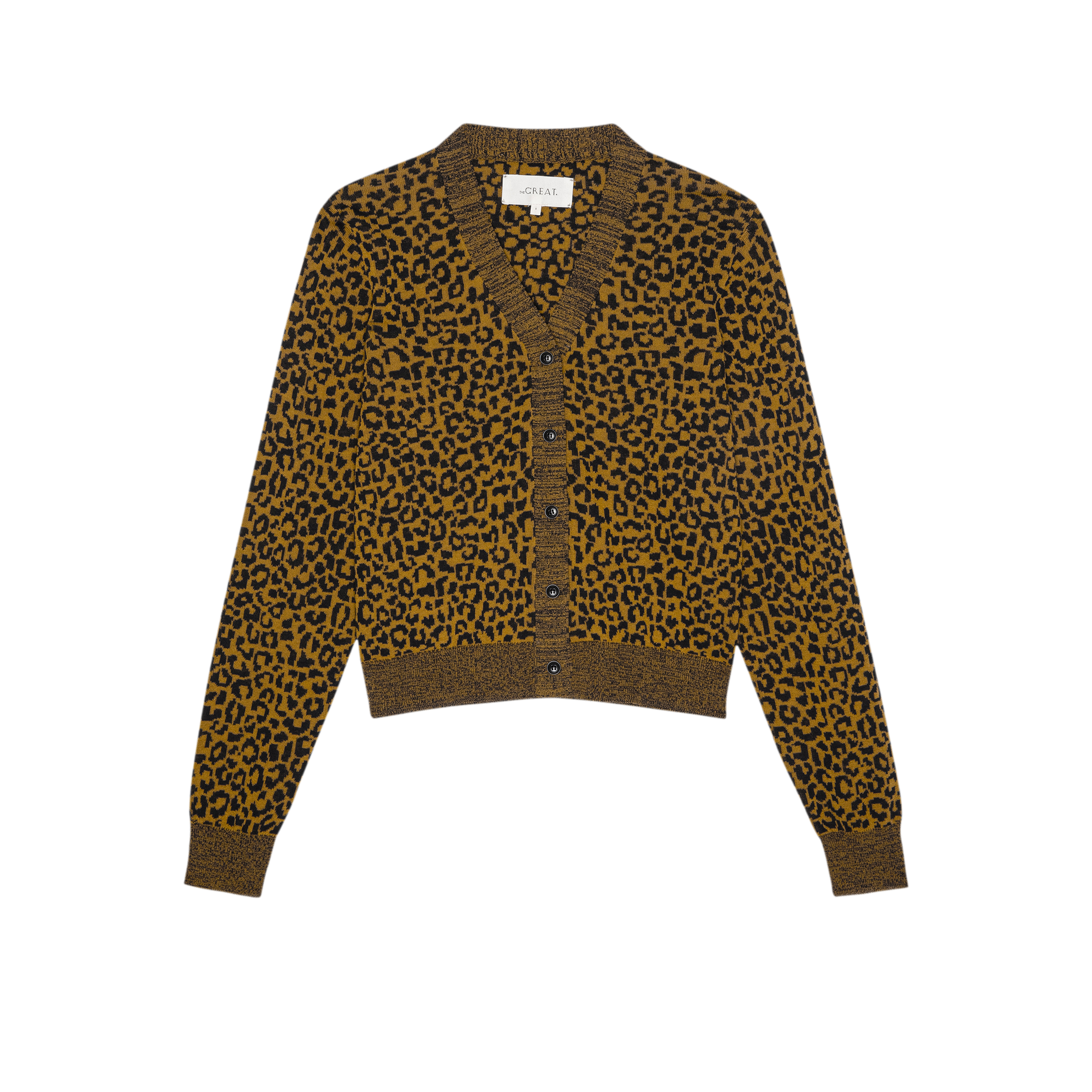 V Neck Cardigan, Leopard