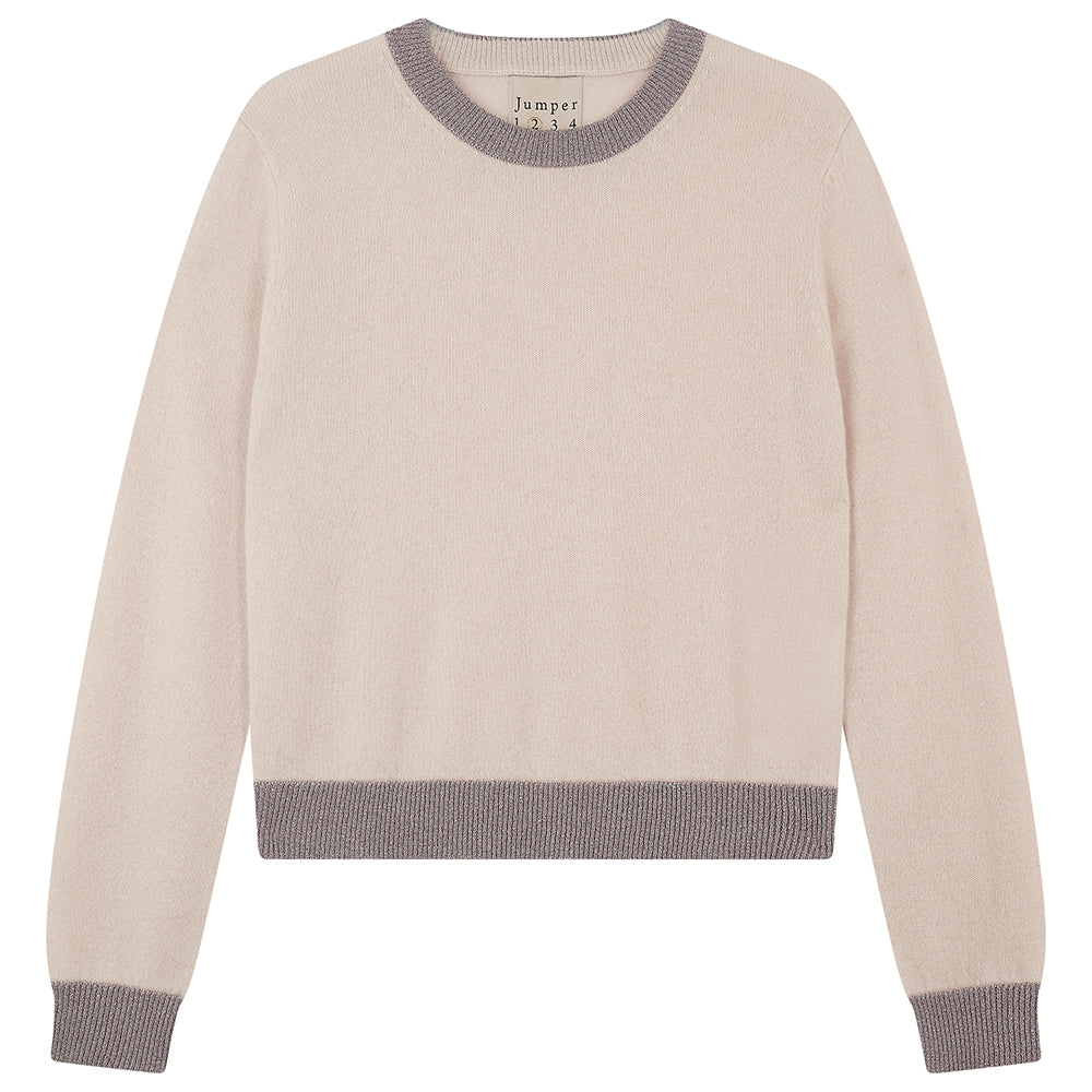 Cashmere Lurex Crew, Stone