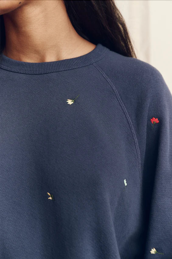 Sweatshirt, Floral Embroidery