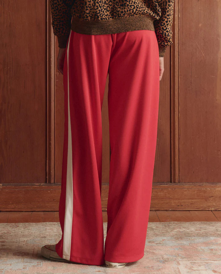 Wide Leg Track Pant, Poppy Red