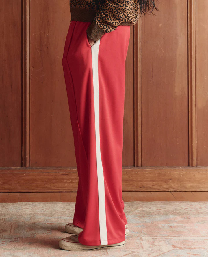 Wide Leg Track Pant, Poppy Red
